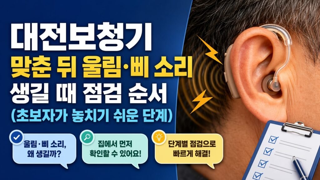 대전보청기 맞춘 뒤 울림·삐 소리 생길 때 점검 순서(초보자가 놓치기 쉬운 단계)