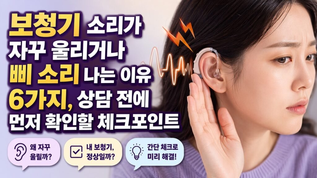 보청기 소리가 자꾸 울리거나 삐 소리 나는 이유 6가지, 상담 전에 먼저 확인할 체크포인트