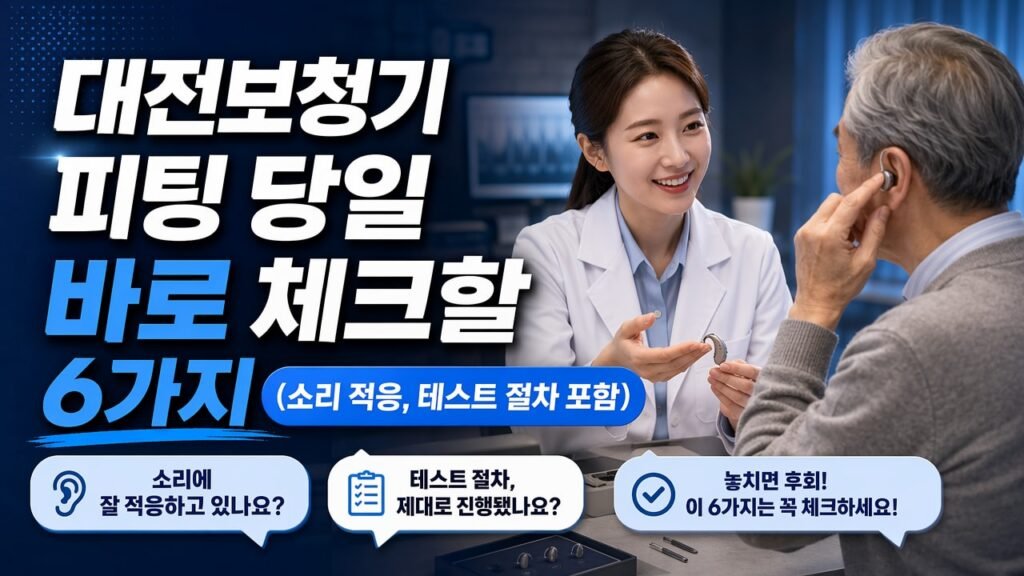 대전보청기 피팅 당일 바로 체크할 6가지(소리 적응, 테스트 절차 포함)