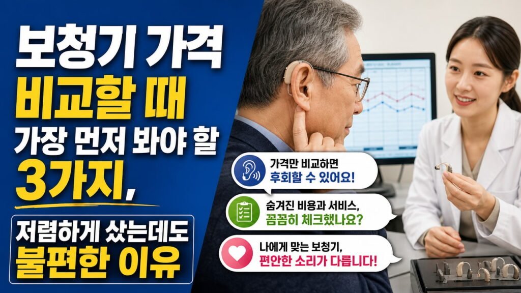보청기 가격 비교할 때 가장 먼저 봐야 할 3가지, 저렴하게 샀는데도 불편한 이유