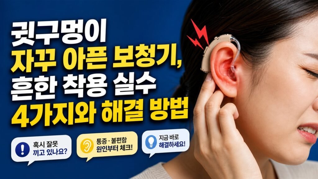 귓구멍이 자꾸 아픈 보청기, 흔한 착용 실수 4가지와 해결 방법