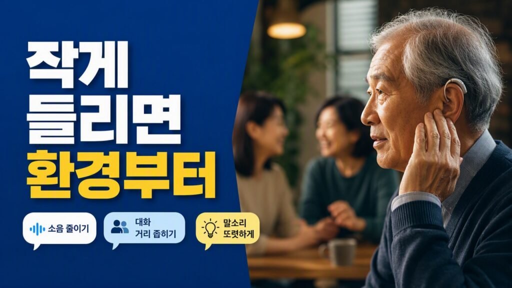 보청기 적응 기간에 말소리가 계속 작게 느껴질 때, 조절 전에 확인할 소리 환경 차이