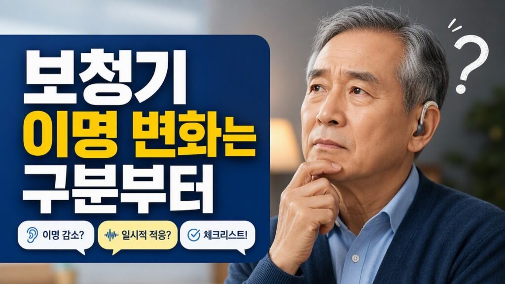 보청기 처음 착용 후 이명이 커진 것 같은 느낌, 정상 범위와 불편 신호를 구분하는 체크리스트