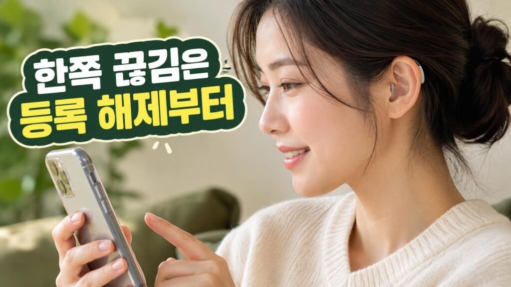 보청기와 스마트폰 블루투스 페어링 연결 점검 화면